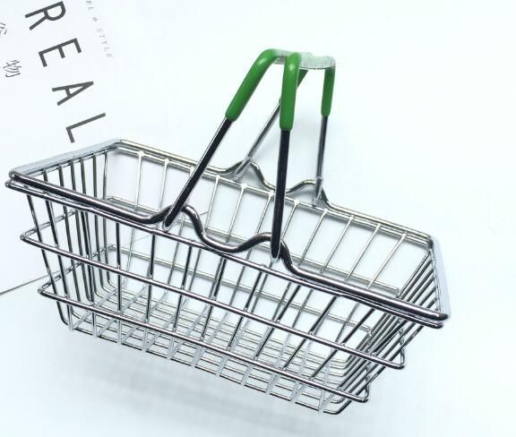 Estante de Almacenamiento de Metal Inoxidable para decoraci/ón de Escritorio Mini Carrito de la Compra Cesta de Almacenamiento para Maquillaje ANNIUP Carrito de supermercado