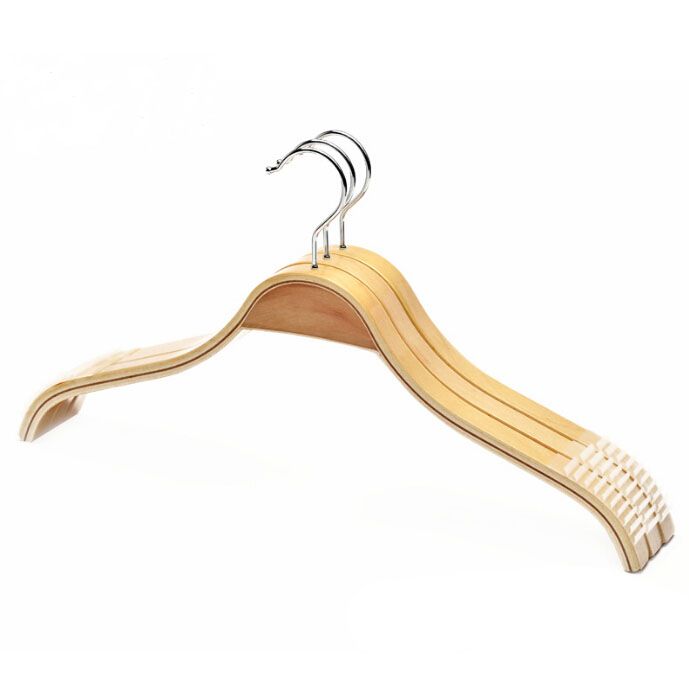2020 Natural Laminated Wood Clothing Hanger, Bamboo Coat Hanger Rack