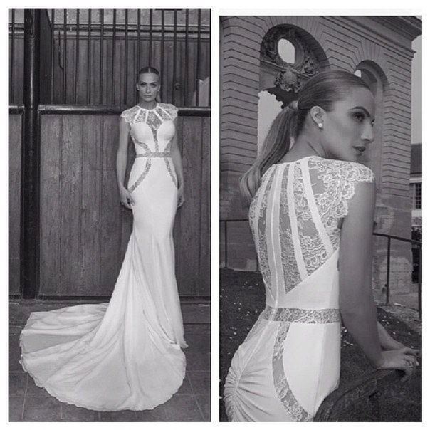 Vintage Fishtail Wedding Dress Eiffelbride With Sexy Sheer Lace ... Vintage Fishtail Wedding Dress Eiffelbride With Sexy Sheer Lace ...