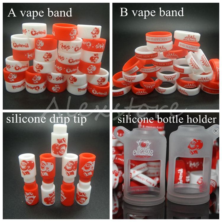 Christmas Vape Band Ring Silicone Santa Claus Drip Tip Silicon Bottle