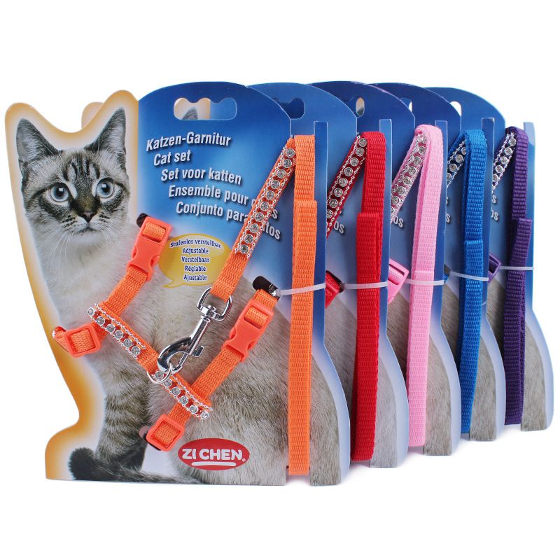 2019 Fashion Cats Leashes Adjustable Nylon Harnesses Cat Set Multi