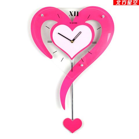 Designer Decoration Swing Wall Clock Pink Color Fashion Personality Heart Pocket Watch Rustic Clocks Creative Large For Sale Designer Decoration Swing Wall Clock Pink Color Fashion Personality Heart Pocket Watch Rustic Clocks Creative Large For Sale