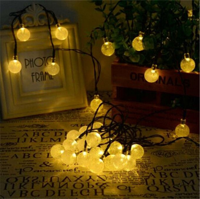 Solar Powered Led Outdoor Strip Lights 6m 30leds Crystal Ball Globe Solar Powered Led Outdoor Strip Lights 6m 30leds Crystal Ball Globe Fairy For Outside Garden Patio Party Kids Night Light Xmas