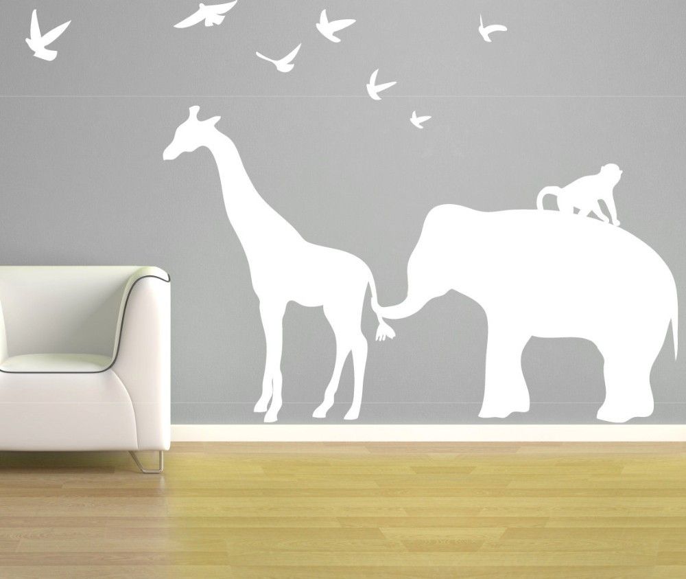 Elephant Giraffe Wall Decal Zoo Line Safari Jungle Silhouette Vinyl Elephant Giraffe Wall Decal Zoo Line Safari Jungle Silhouette Vinyl Art Room Decor Children S Bedroom Nursery Kids Home Stickers Decals