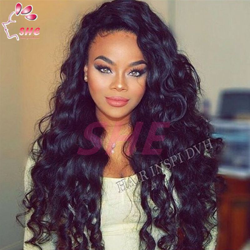Cheap Human Lace Wigs New Style Loose Curly Brazilian Full Lace Virgin