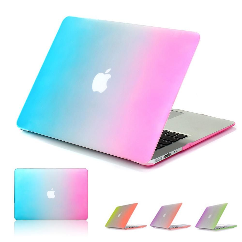 Ultrathin Rainbow Plastic Flip Laptop Shell Full Protective Case