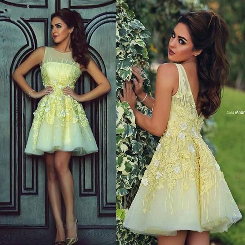 short tight yellow dress