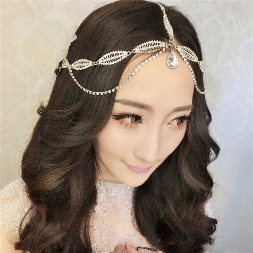 Indian Wedding Headband Forehead Hair Chain Jewelry Vintage