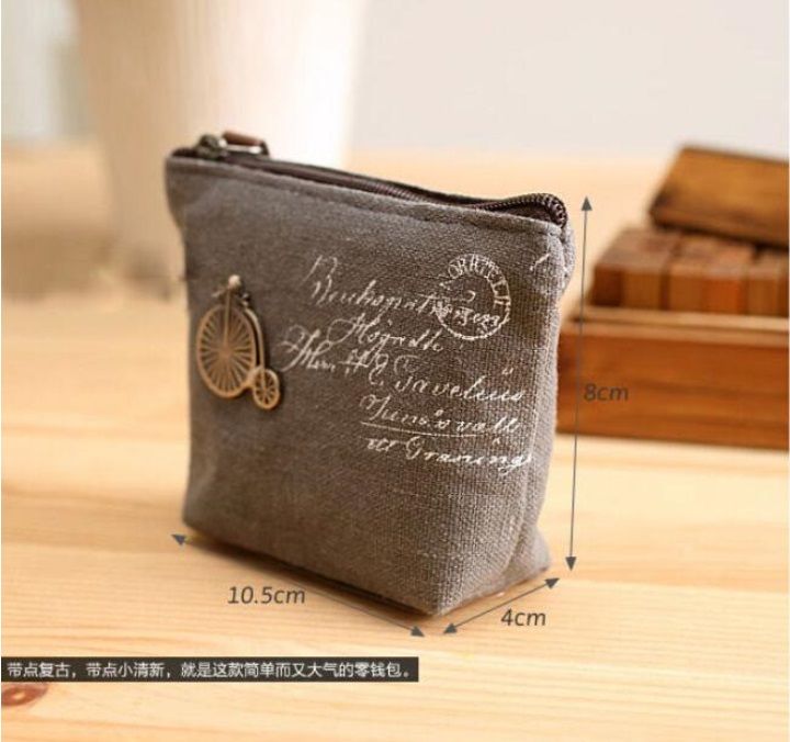New Fashion Women&#39;S Canvas Bag Coin Purse Coin Pocket Cosmetic Makeup Bag Keychain Key Holder ...