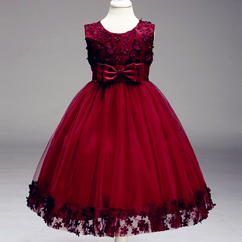 Compre Niños Niña Infante Flor Pétalos Vestido De Dama De Honor Niño Vestido  Elegante Vestido Infantil Vestido De Fiesta Formal Vino Rojo A 15,42 € Del  Twins_company | Es.Dhgate.Com