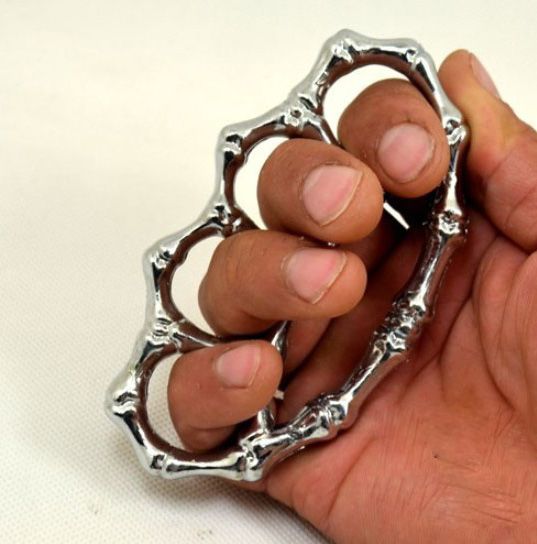 2020 Biker Silver Steel Iron Knuckles Fist Fighting Equipment Outdoor