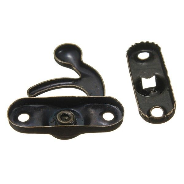 Metal Bronze Hook Box Latches Clasp Box Lock Purse Lock Antique Bronze