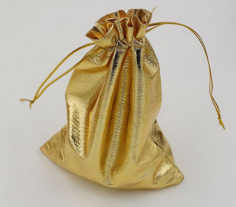 Sıcak satış ! Altın Folyo Organze Düğün Favor Hediye Çanta Kılıfı Takı Paketi 11x16 cm / 13x18 cm 364