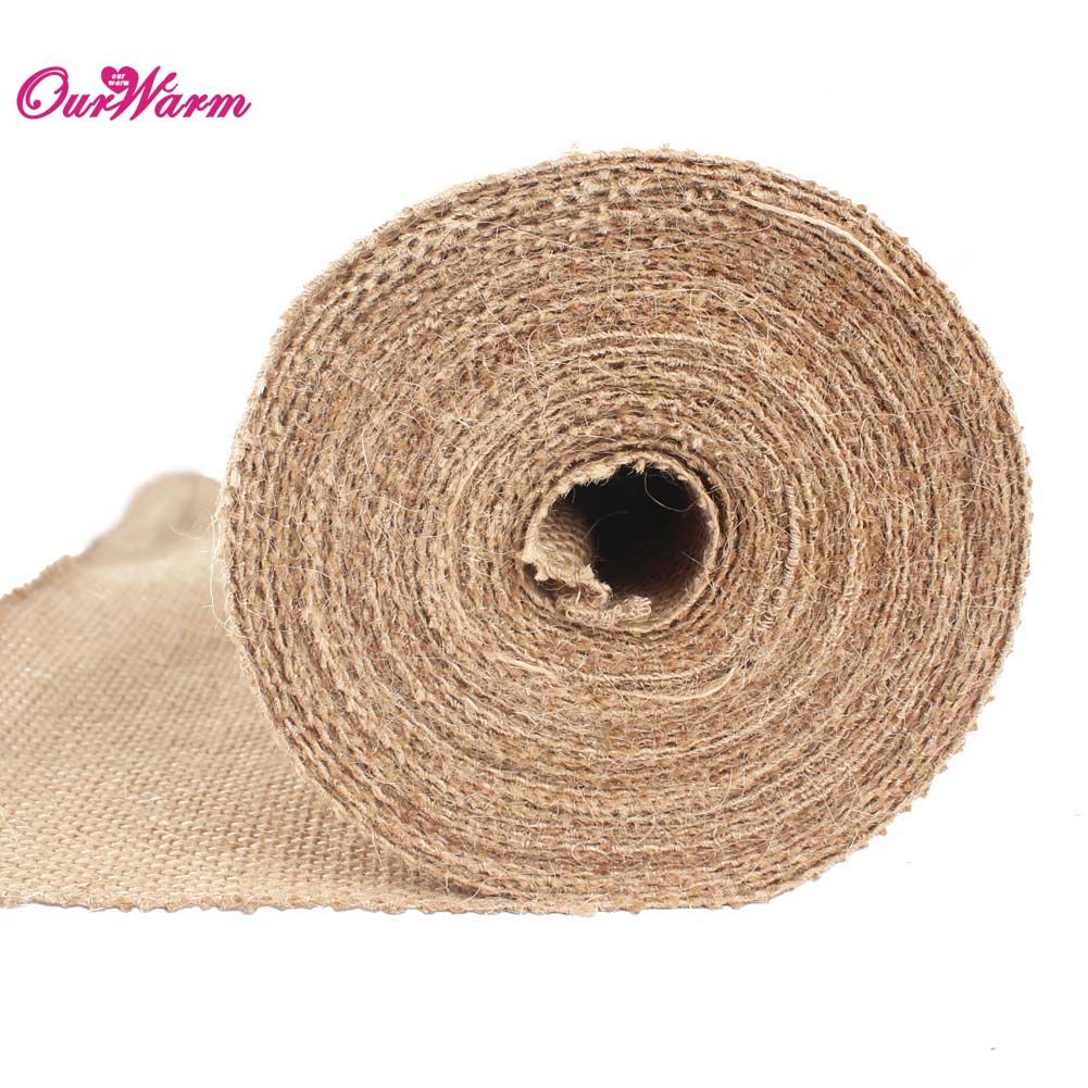 2020 10M*15CM Vintage Hessian Jute Burlap Roll For Wedding Party Chair