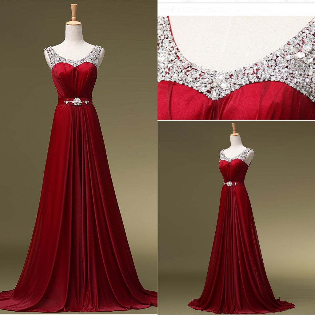 Cheap Under 100 2019 Burgundy  Evening Dresses  Sexy V Neck 