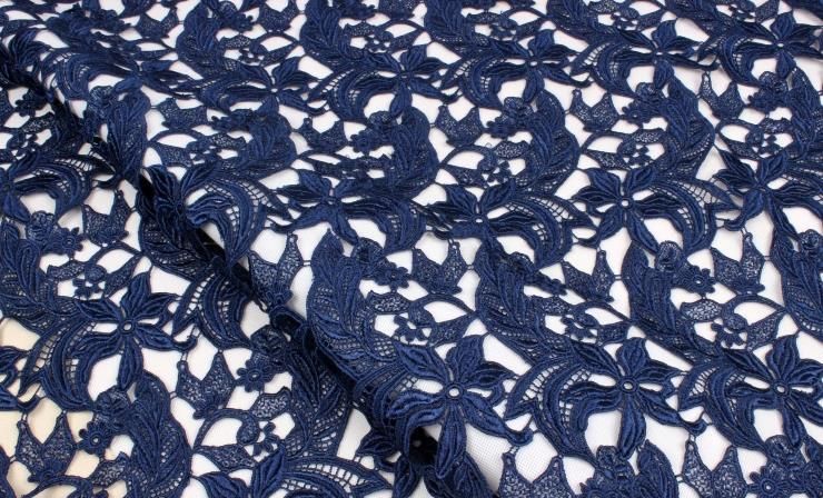 midnight blue lace fabric