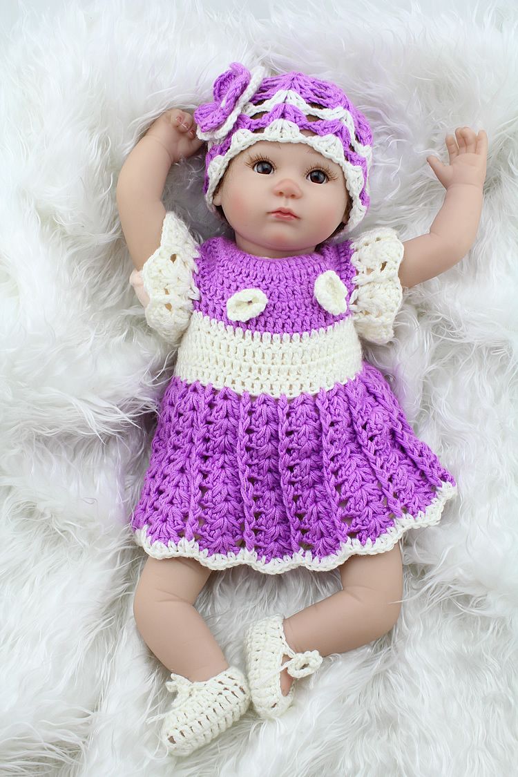 55cm Soft Body Silicone Reborn Girl Baby Doll Toy ...