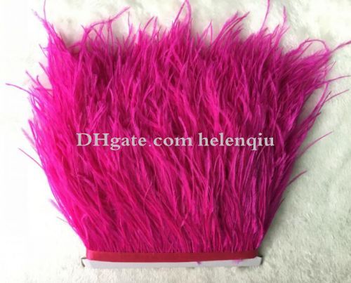 10yardMuticolor Long Ostrich Feather Plumes Fringe trim 8-10cm Feather Boa Stripe for Party Clothing Accessories Craft