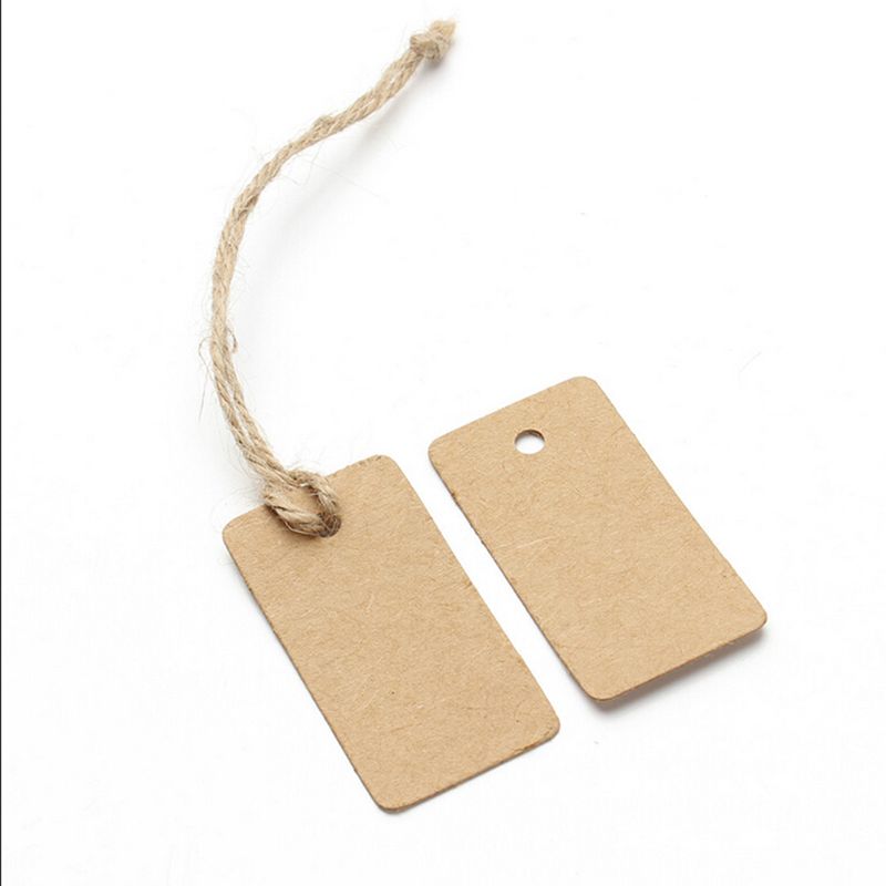 2019 100X Brown Kraft Paper Tags Rectangular Label Luggage Wedding Note
