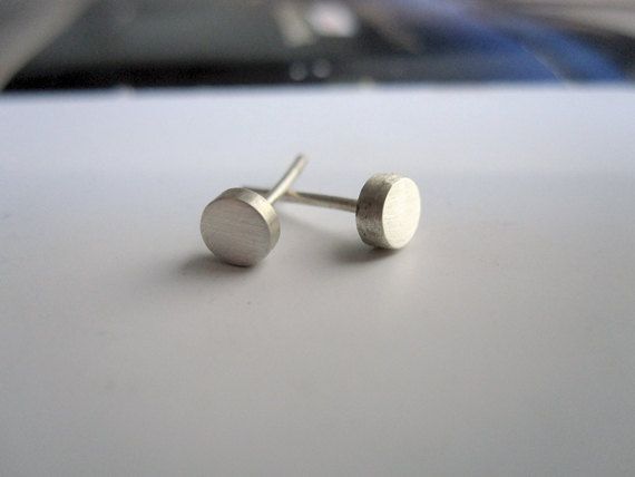 flat silver stud earrings