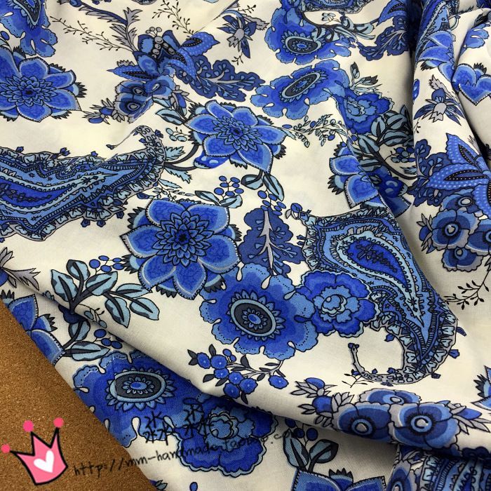 2017 Chinese Style Blue And White Fabrics White With Blue Print Rayon ...