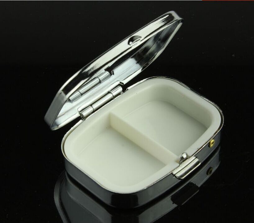 Hot! Pill Box Metal Blank Rectangle Pill Container Silver Color From
