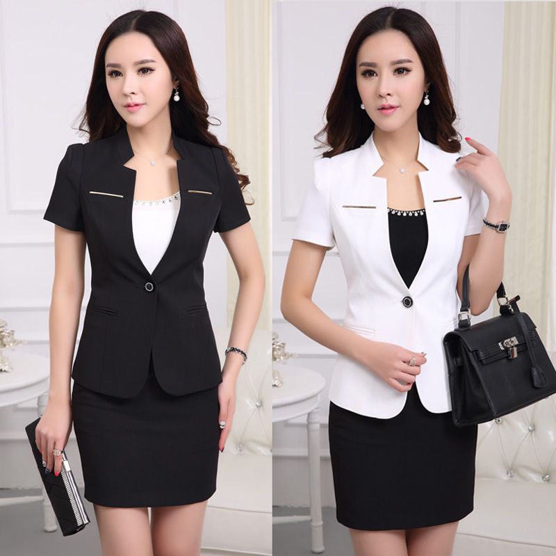 2017 Women Formal Suit Lady Office Work Suits With Summer Office Skirt ...