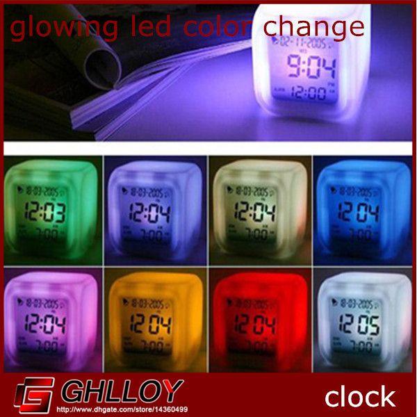 2019 7LED Changing Color Change Glowing Led Color Change Digital Alarm