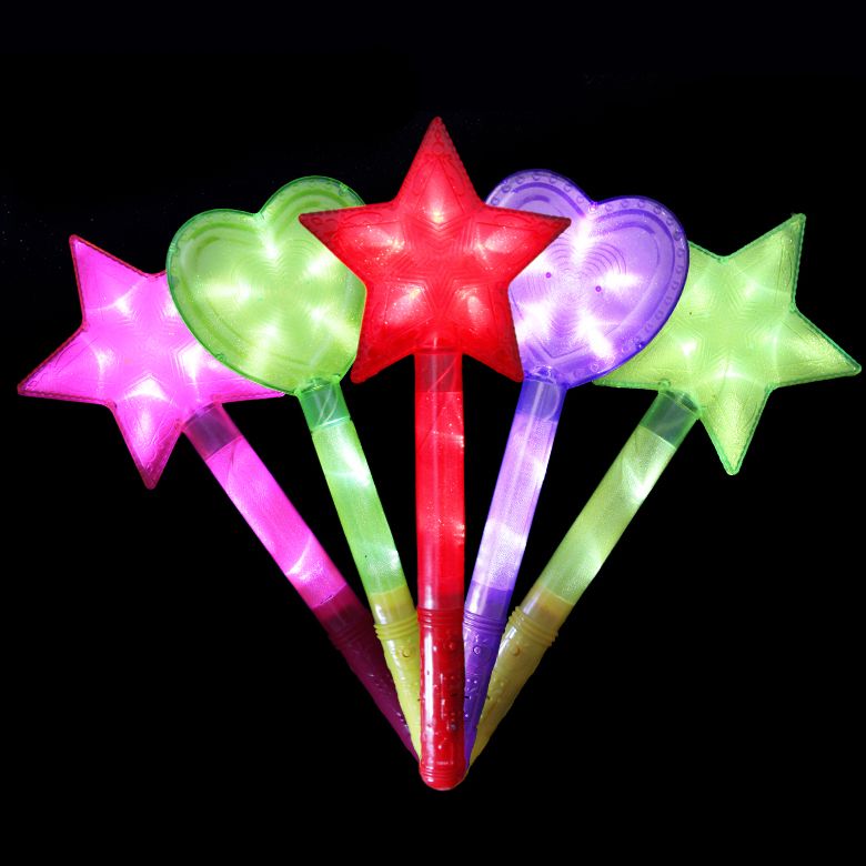Color Star/Heart LED Light Stick Shiny Cheering Glow Flash Light Stick