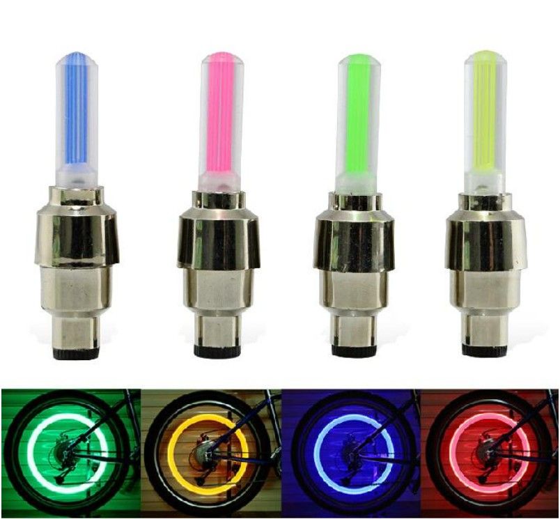 2019 LED Flash Tyre Bike Wheel Valve Cap Light Car Bike Bicycle