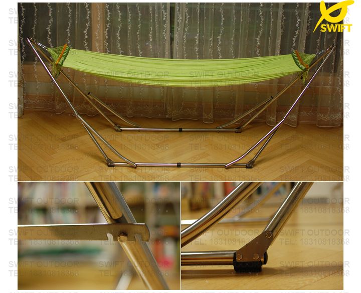 2017 100% Nylon Net With Stainless Steel Easy Up Folding Hammock See larger image - 2017 100% Nylon Net With Stainless Steel Easy Up Folding Hammock