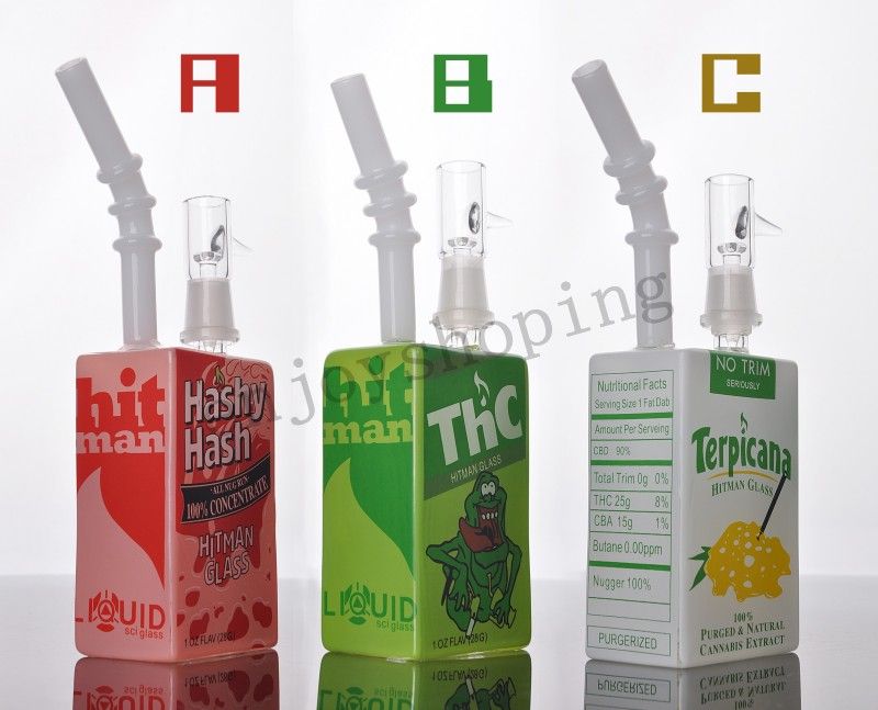 2019 Newest Hitman Glass Water Bong Cereal Box Oil Rigs Hottest Two