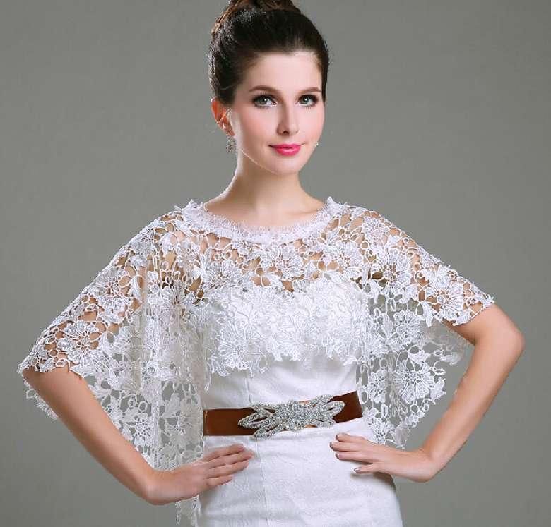 Best 31 New Bridal Bolero Jacket Lace Cloak Capes White Lace ...
