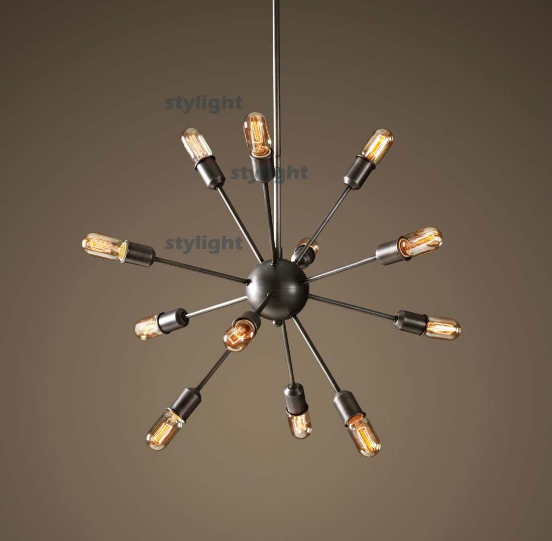 Sputnik Atomic Starburst Light Lamp Chandelier Mid Century Eames Sputnik Atomic Starburst Light Lamp Chandelier Mid Century Eames Pendant Suspension Vintage Dinning Room 12 Heads 20 Kitchen Island Lighting