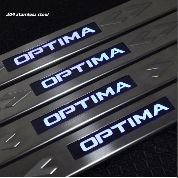 2020 Chrome Stainless Steel Led Illuminated Door Sill Scuff Plate For