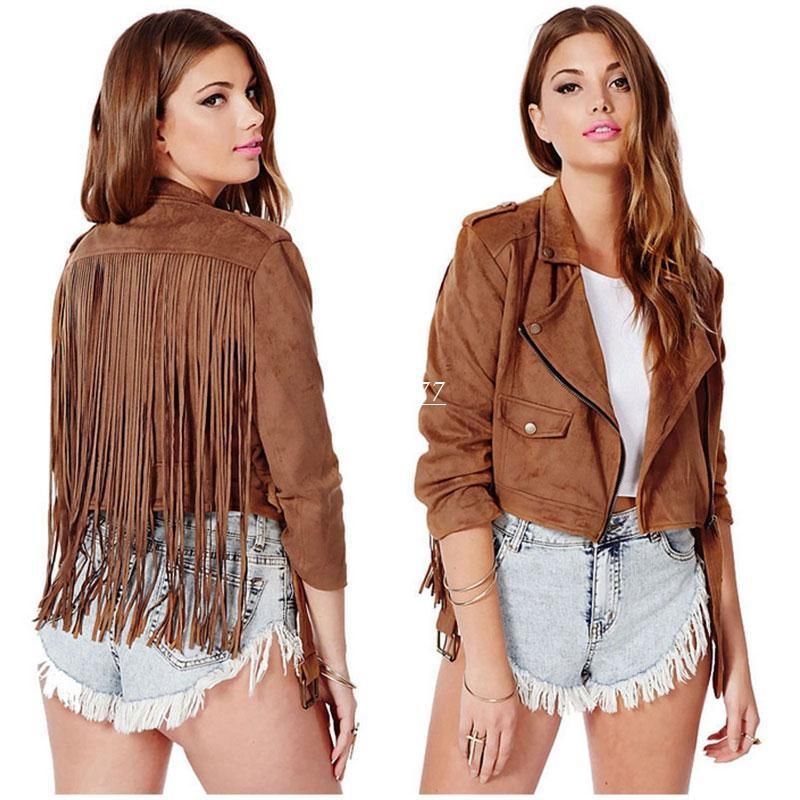 Extra Short Leather Suede Fringe Jacket Women 2018 New Fashion Fall Extra Short Leather Suede Fringe Jacket Women 2018 New Fashion Fall Jackets Chaquetones Mujer Chaqueta Flecos Vestes Pour Femmes Red Black