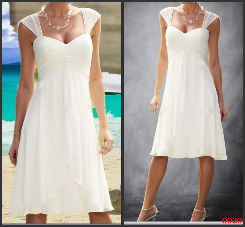 Short Empire Waist Wedding Dresses 2015 Chiffon Custom Casual Short ...