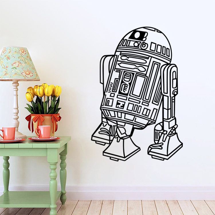 star wars robot wall sticker quote r2 d2 decal vinyl home decor star wars robot wall sticker quote r2 d2 decal vinyl home decor