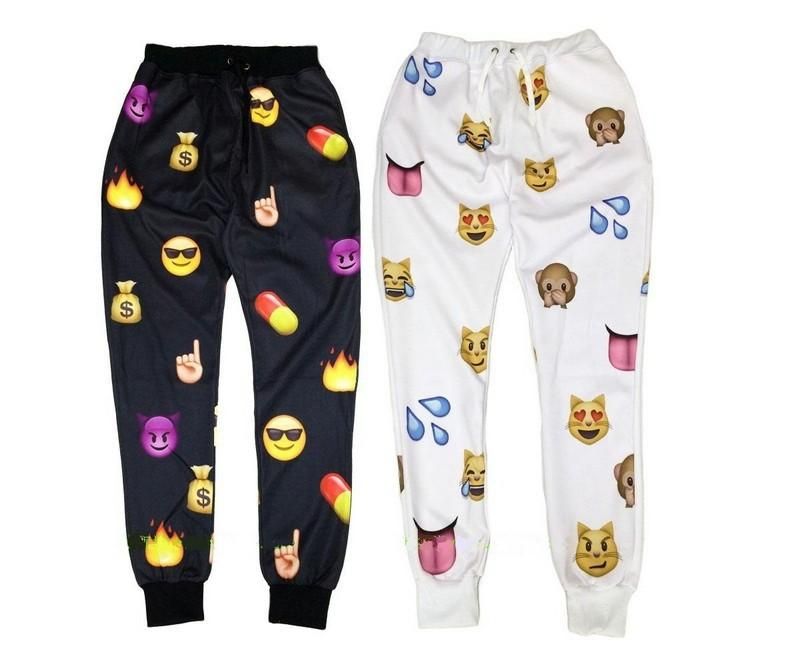 2020 2014 New Emoji Joggers Pants Style Print Cartoon Clothes Women