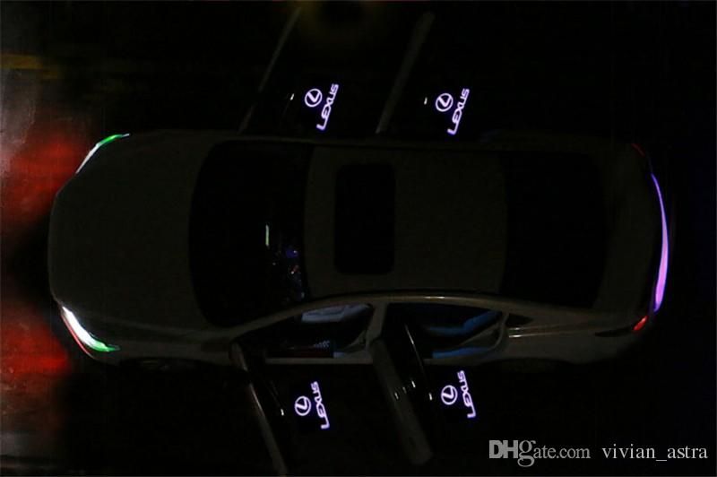 Lot de 2 lumi/ères de porte de voiture LED 3D voiture Ghost Shadow Light 2 pi/èces de lumi/ère de projection de logo pour porte de voiture paquet de 2