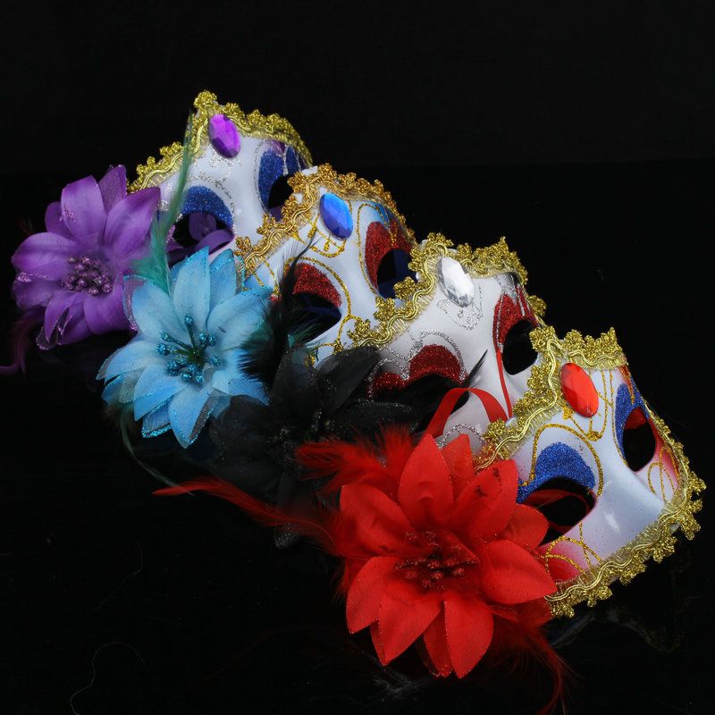beautiful color flower princess mask masquerade party decoration paper mache flower balls