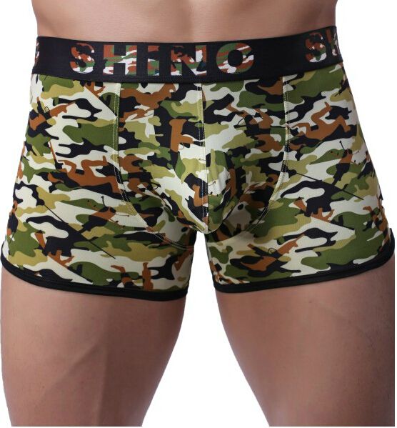 2021 Brand Body Comfortable Soft Silk Polyester Camouflage Polyester Mens Cool Underwear Boxers