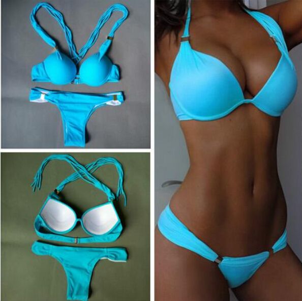 Handjob camping outdoor Neon blue bikini