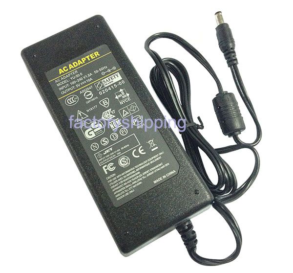 AC DC 5V 10A Power Supply Adapter 5V 50W Adaptor 5.5mm X 2.5mm Fedex