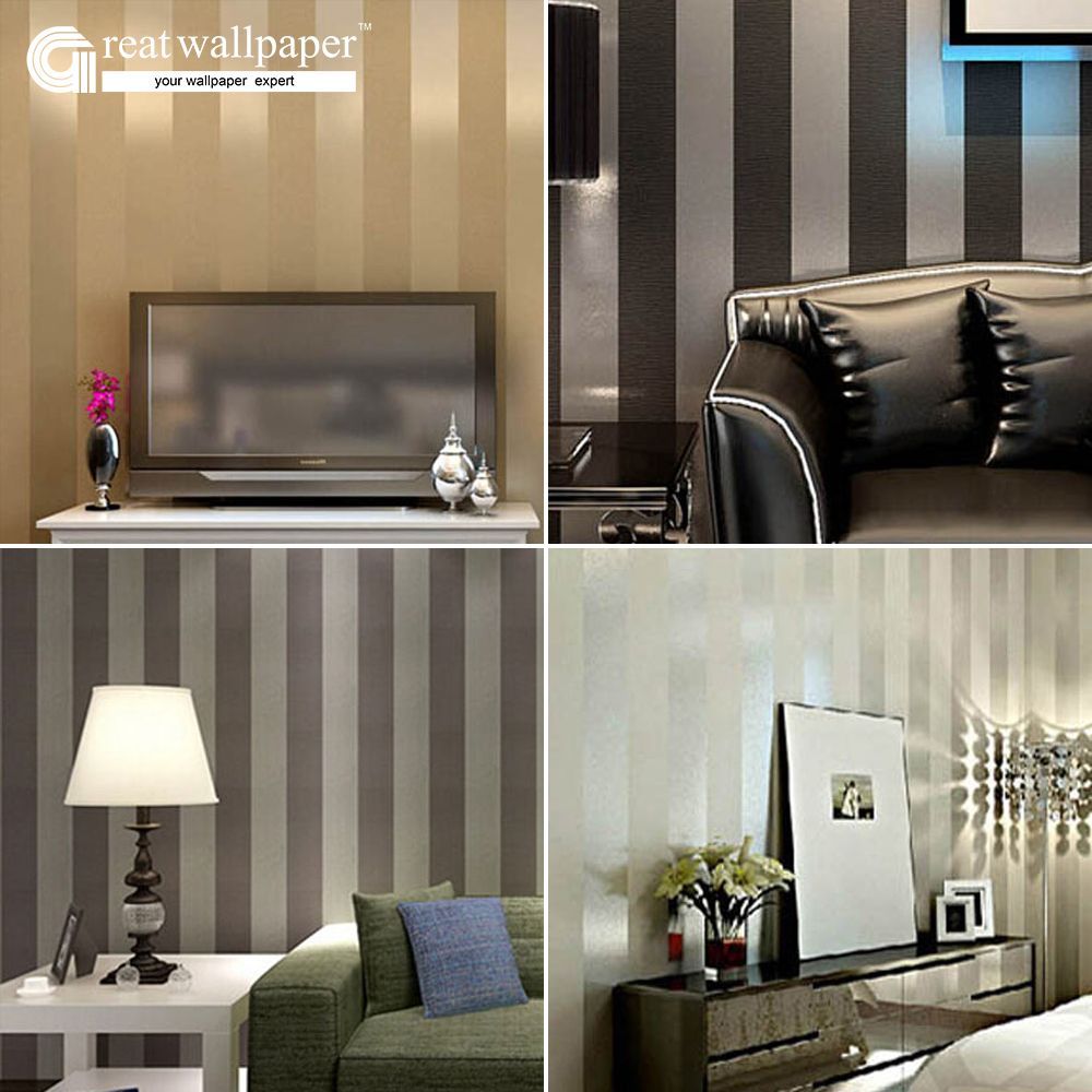 Great Wall Non Woven Black White Silver Gold Glitter Striped Great Wall Non Woven Black White Silver Gold Glitter Striped Wallpaper Paper Roll Papel De Parede Listrado Plain Katrina Kaif Wallpapers Kids