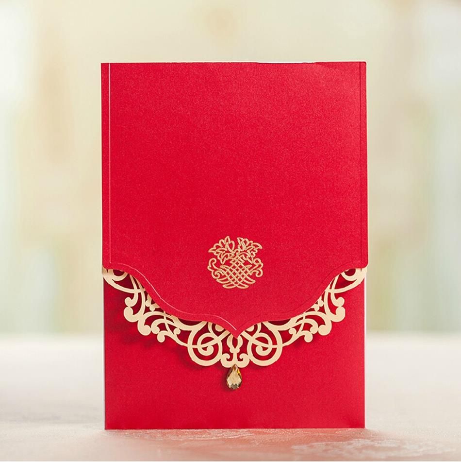 royal red wedding invitation card free customized printing 5509 invtation card