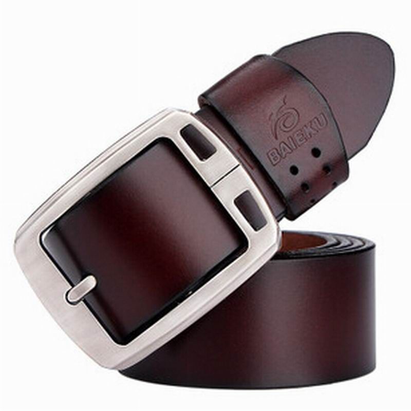 Wholesale 100% Top Quality Mens Cowhide Genuine Leather Belts Strap Male Pin Buckle Belt For Men ...