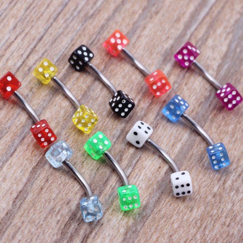 E13 Dice Eyebrow Banana Ring Wholesales Mix Body Piercing Jewelry Lip Piercing Eyebrow Stud