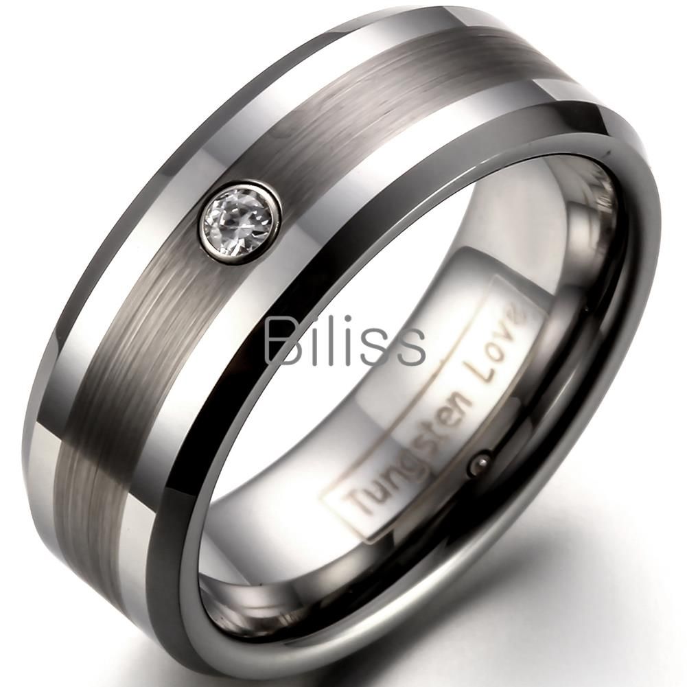 8mm comfort fit tungsten carbide ring for men wedding bands ring
