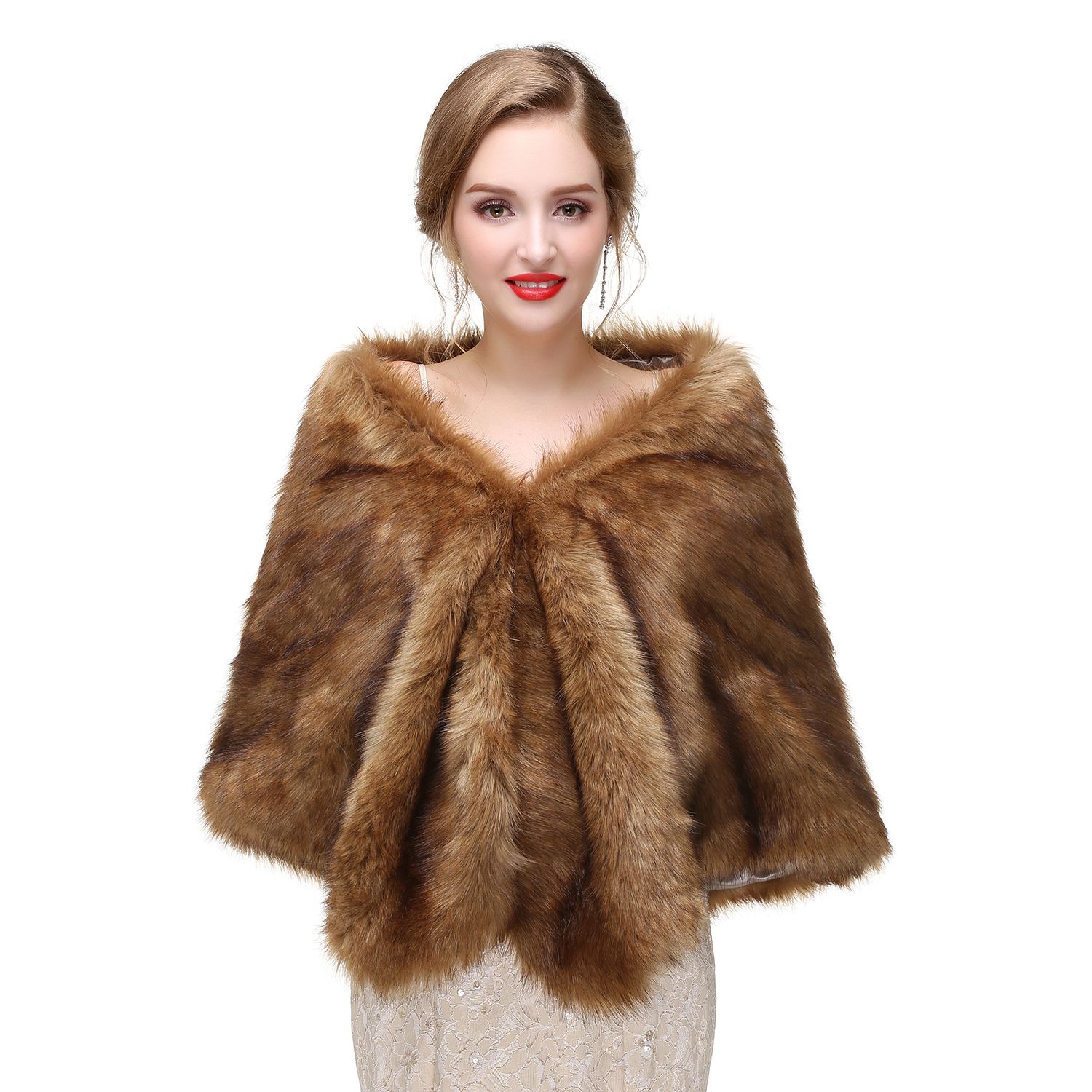 fur wrap for wedding dress